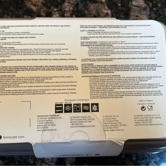 NWT Le Creuset Stoneware Rectangular Baker Set - Gray - Picture 6 of 7